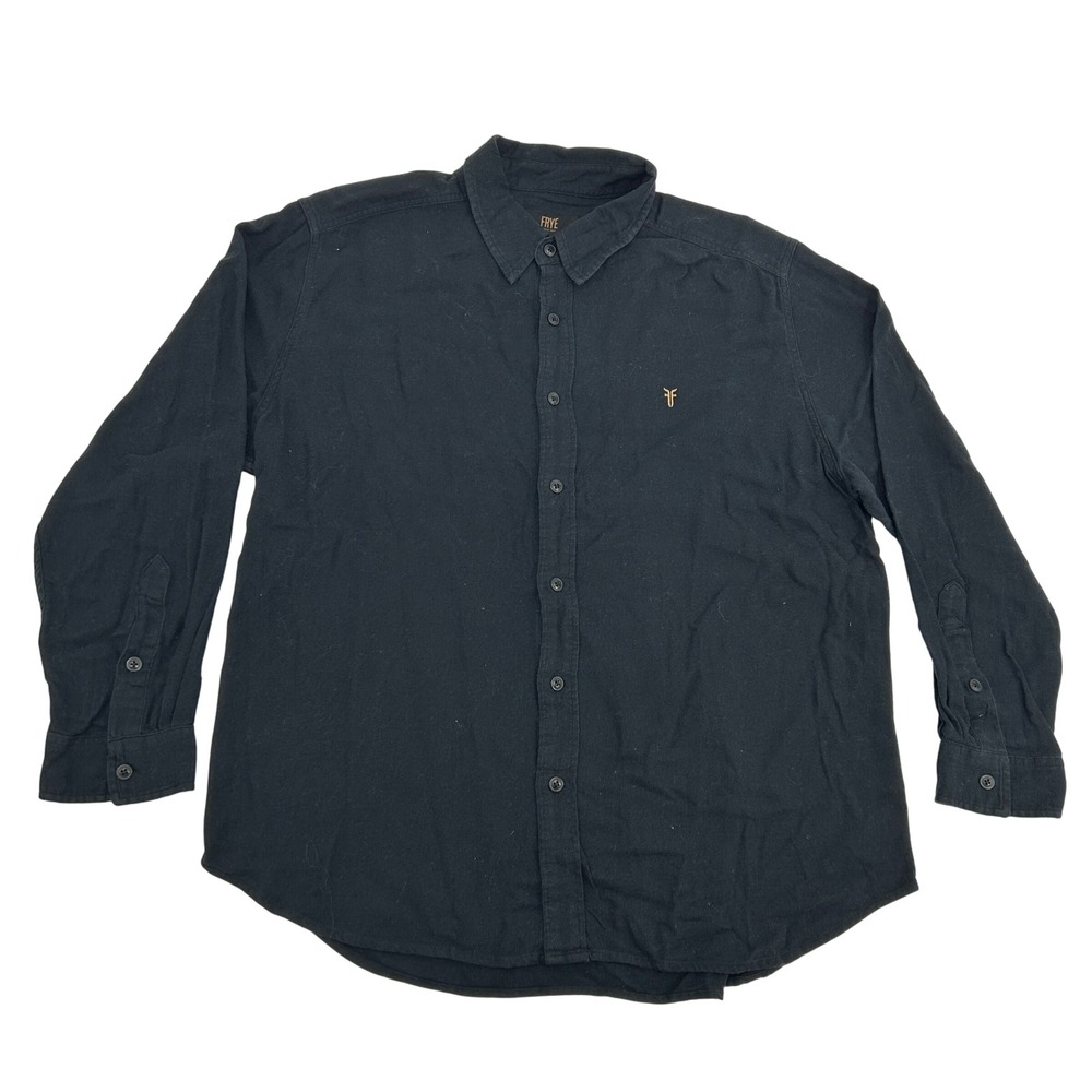 Frye Shirt Men's XXL 2XL Black Long Sleeve Button Up‎ Casual Cowboy